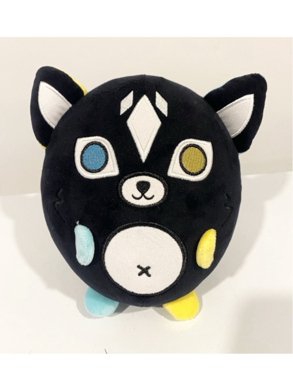 KREW District KF Mini Squishy Plush Black Cat Blue Yellow Krewbie Warren James
